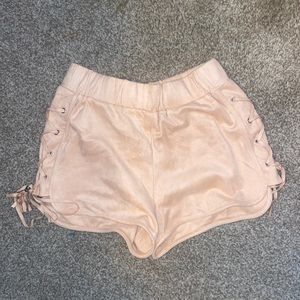 Peach/Orange Felt Tie Sides Shorts